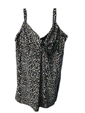 Swimsuits For All Womens Size 34 Brown Leopard Animal Print Skirted Resort